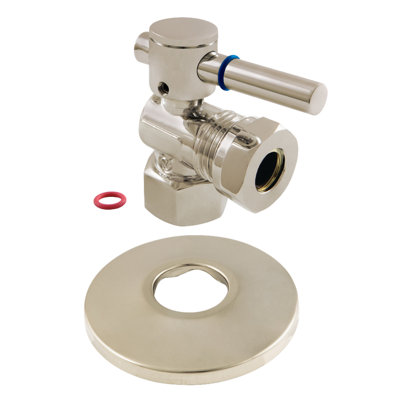Kingston Brass 1/2-Inch FIP x 1/2 or 7/16-Inch Slip Joint Quarter-Turn Angle Stop Valve with Flange