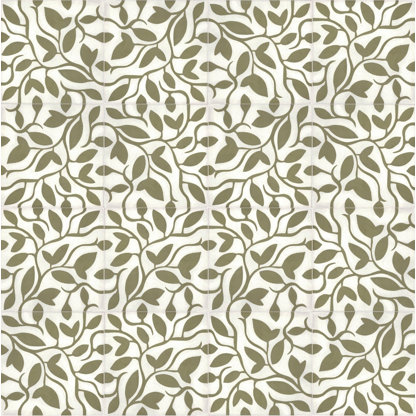 Fine Vine 8" x 8" Cement Patterned/Concrete Look Wall & Floor Tile