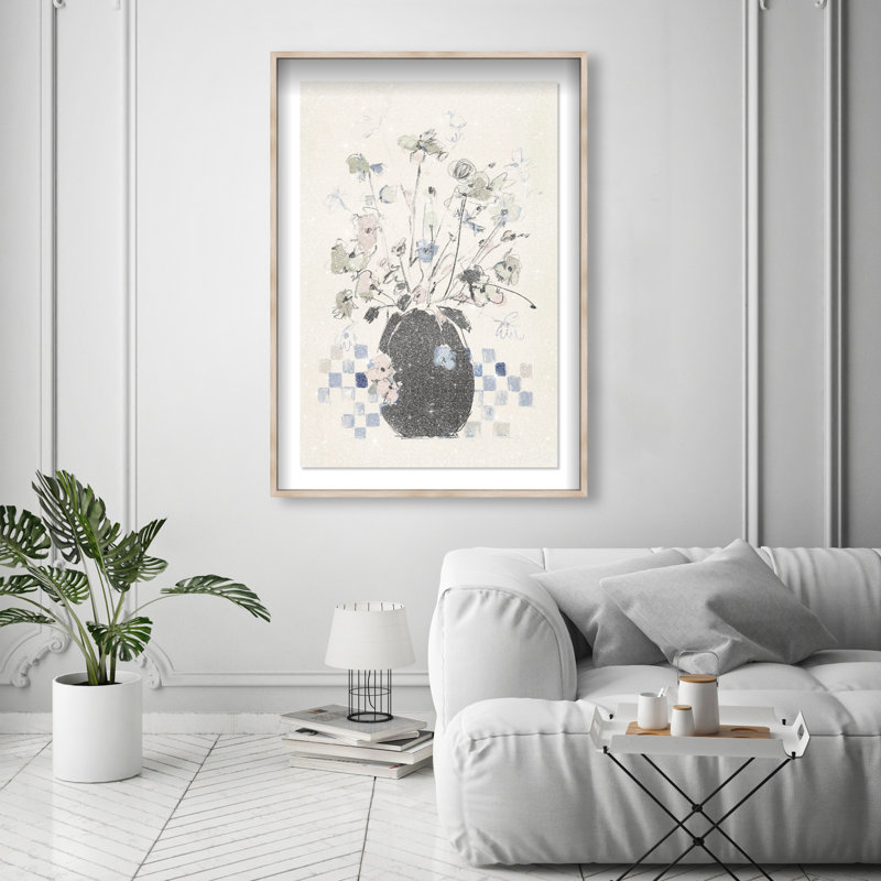 Modern Bloom Shadowbox Floral & Botanical Print by Oliver Gal, Black Frame, 10 x 15, 55.5" H x 37.5" W, Natural Oak Shadowbox