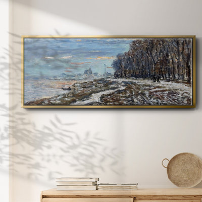 The Promenade at Argenteuil, Winter`s Evening, 1875- Framed Canvas
