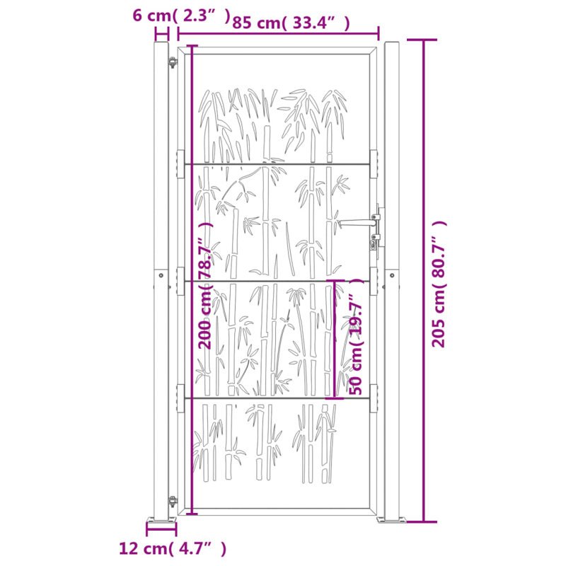 Phokas Gate Fencing, Anthracite, 105 x 205 cm (W x H)