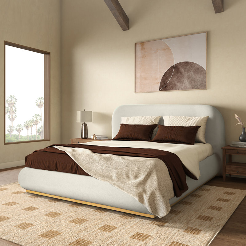 Jennabryanna Boucle Bed, Ivory, Queen