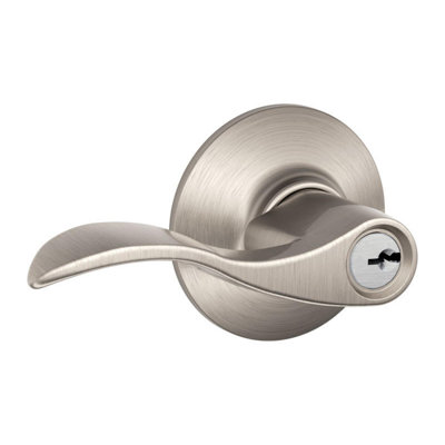 Schlage Accent Satin Nickel Steel Entry Lockset ANSI Grade 2 1-34 in.
