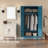 71-inch metal wardrobe, closet with hanging rods for clothes, double doors with two adjustable shelves, bedroom wardrobe, laundry room cabinet, wardrobe (classic, white)-392195712