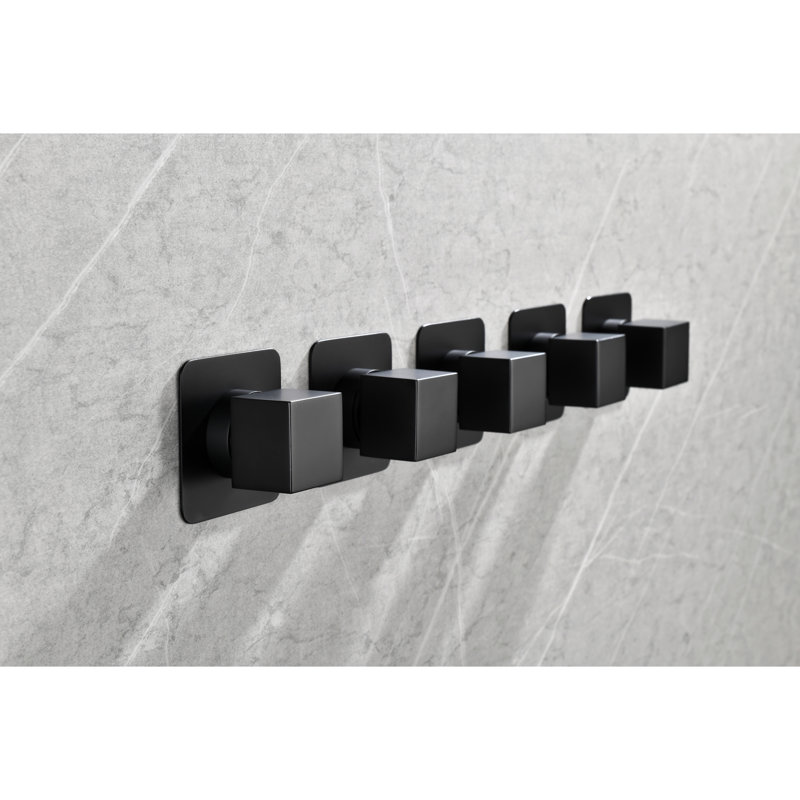 Valve de contrôle de volume en métal coulé 3/4 po - Master de douche avec débit élevé, poignée en laiton réglable, finition traitée résistante à la corrosion, antirouille, facile à installer, flux noir mat, appliqué