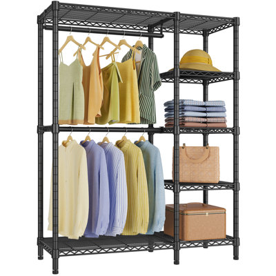 VIPEK V7 Heavy-Duty Garment Rack,5-Tier Freestanding Wardrobe with Shelves,Portable Closet System,670lbs Capacity,Black