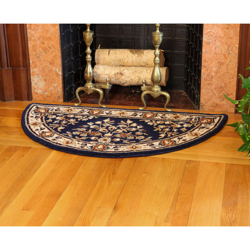 Tapis oriental en laine fait à la main Hearth, Demi-cercle 1 pi 8 po x 3 pi 8 po
