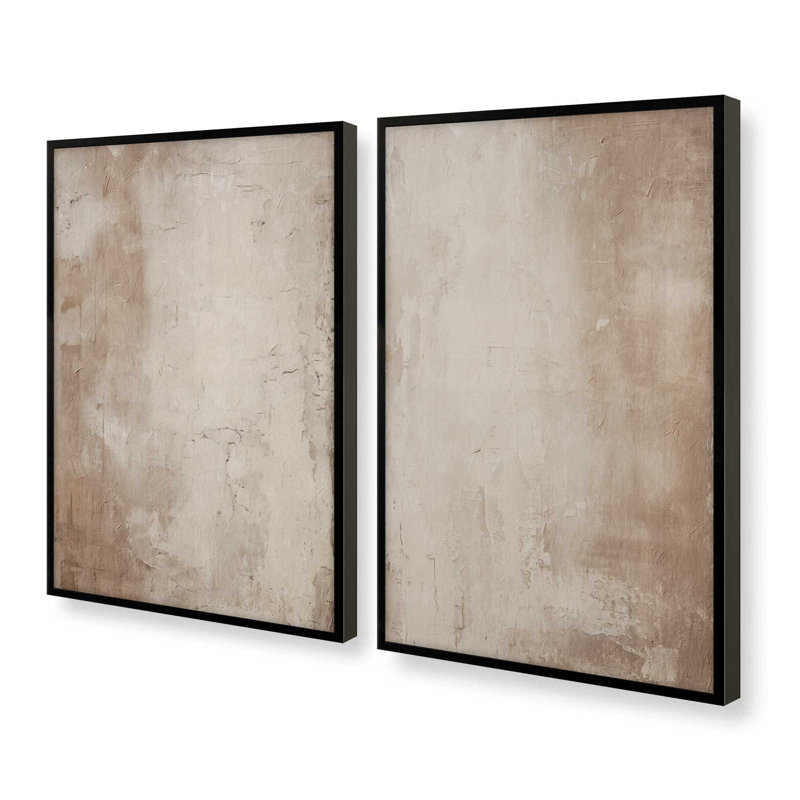 Ensemble de 2 estampes de 16 po x 12 po Fresco's Silent Tale, Noir satiné, H 15 po x l 24 po