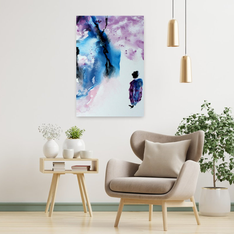 Contemporary Art Abstract Cherry Tree Spring Landscape Wall Art by Marina Nelson - Wrapped Canvas Print