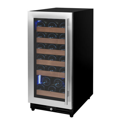 Allavino 15" Wide Reserva Series 30 Bottle Single Zone Stainless Steel Left Hinge Wine Refrigerator