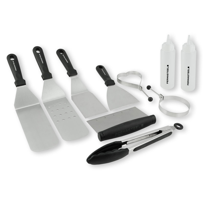 Permasteel 10-Pc Griddle Tools Accessories Kit for Flat Top Grills & Griddles