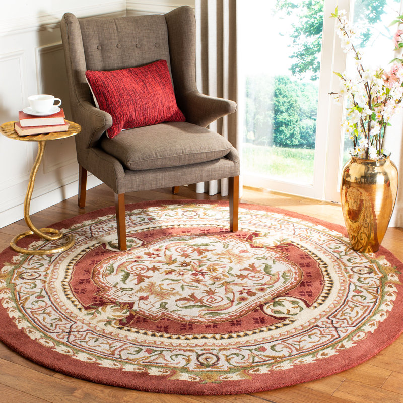 Tapis oriental en laine touffeté à la main Alg, Rond 8 pi