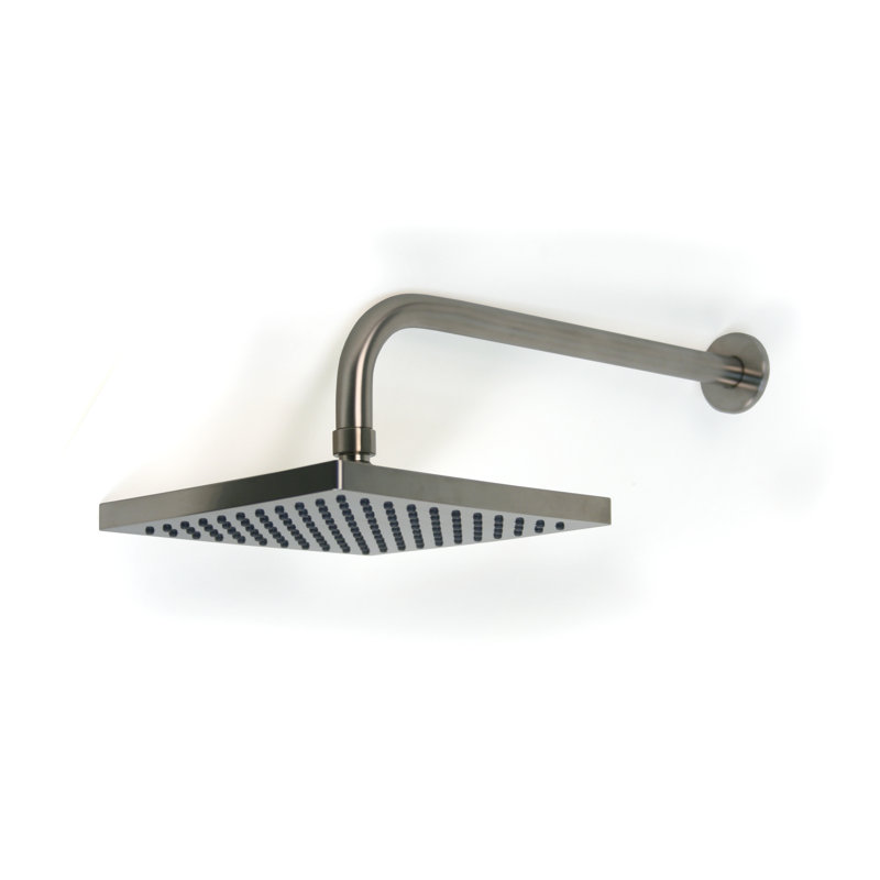 Icon Collection 2.0GPM Adjustable Rain Shower Head with 14" Extended Arm - Brushed Nickel, Brushed Nickel