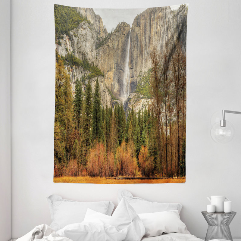 Polyester d'automne en tapisserie de montagne, H 80 po x l 60 po