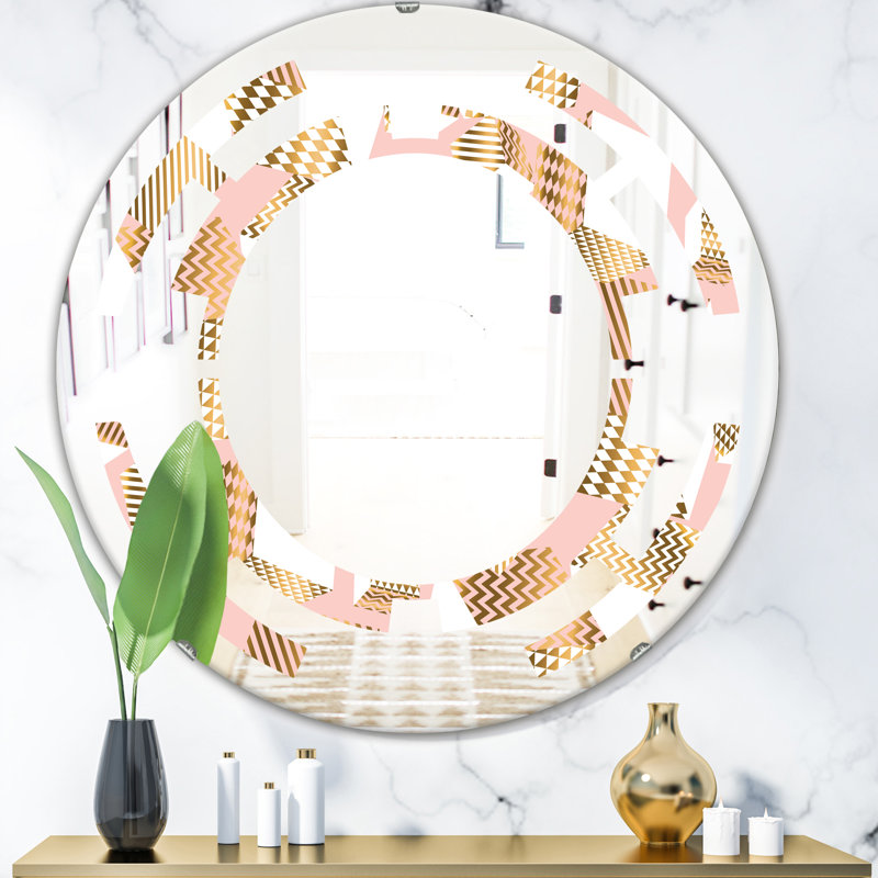 Miroir mural Space Rose Cubes I, H 31,5 po x l po