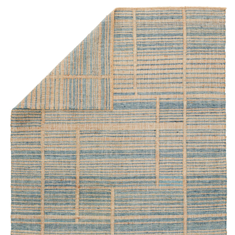 Zoya Striped Area Rug in Brown/Blue, Rectangle 5' x 8'