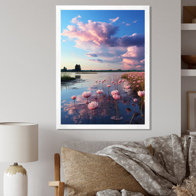 «Pink Blue Sky Celestial Beauty Mute II», impressions sur toile florales