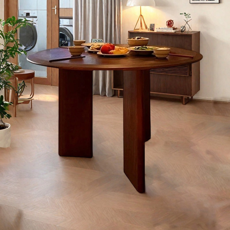 Solid wood round multi-functional dining table, 29.52"H x 47.24"L x 47.24"W