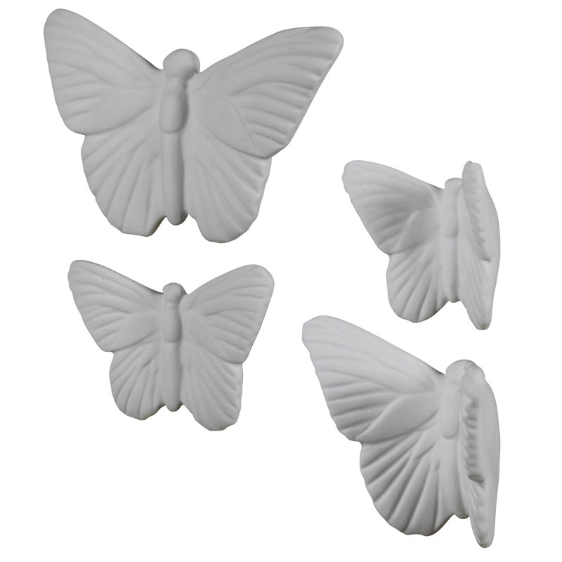 Butterflies In Flight - Set Of 4  Large 6X3.5, Medium 4.5X4, Small 4X2.5, Extra Small 2.75X2.75
