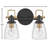 Easton Two-Light Bath Vanity Fixture w/ Clear Seedy Glass Shades-60647189