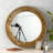 31.3" Gold Textured Round Wall Mirror