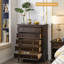 Solid Wood 5-Drawer Dresser Vintage Gold Accents