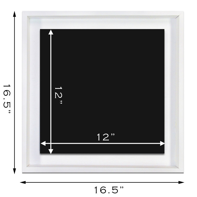 Bar Harbor Floating Platform Shadow Box, White/Black