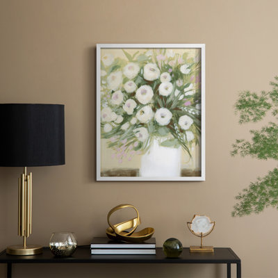 «Soft Sun Bouquet II», reproduction encadrée - bois massif