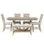 Ensemble de 6 tables de salle à manger en bois 6 pièces avec banc long et 4 chaises de style moderne-438807268