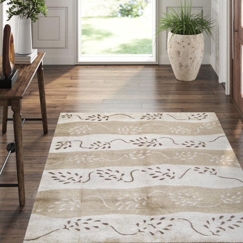 Hand-Knotted High-Quality Beige Area Rug