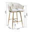 26'' Counter Height Bar Stools Velvet Kitchen Island Counter Bar Stool With Hand- Wave Back,Golden Chromed Base And Footrest-298860736