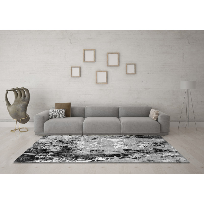 Wojcek Performance Abstract Indoor Rug, Square 5'