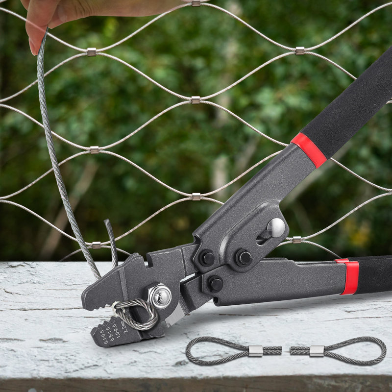 Crimping Tool, Up To 2.2mm Wire Rope Crimping Tool, Crimping Loop Sleeve Kit with a Cable Cutter and 160pcs Aluminum Buckles, Teflon Coating Anti-Rust Fishing Crimping Tool