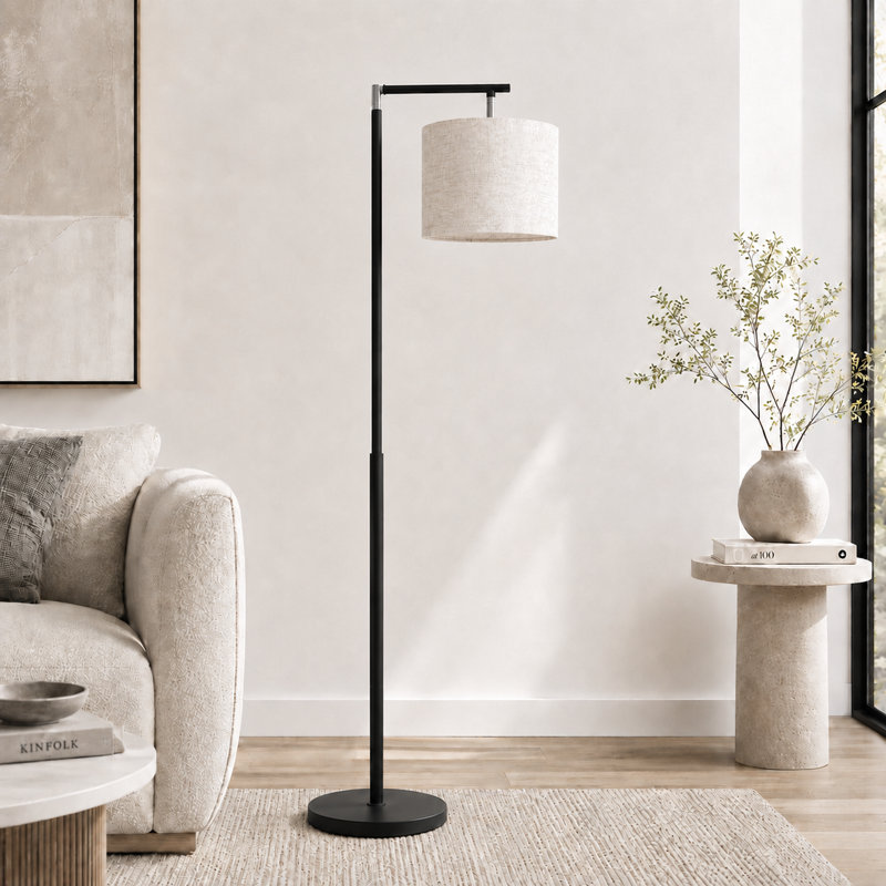 64" Adjustable Arm Arched Floor Lamp