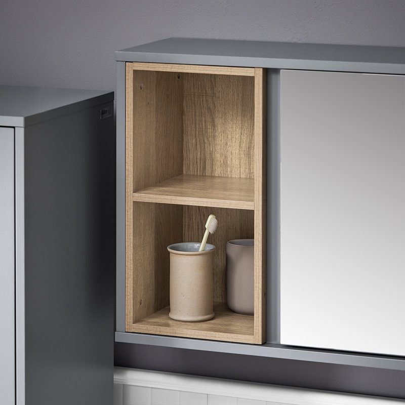 Prionto Wall Mounted Required Bathroom Cabinet, Gray