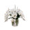 Real Touch White Orchids Flower Arrangement in Silver Vase