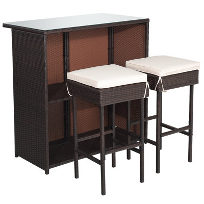 Topbuy Bar Set with Iron Frame and Wicker by Topbuy