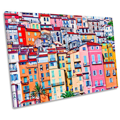 Menton France Old Town - Wrapped Canvas Print
