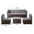 5 - Person Outdoor Wicker Patio Conversation Furniture Set With Storage Table-125039501