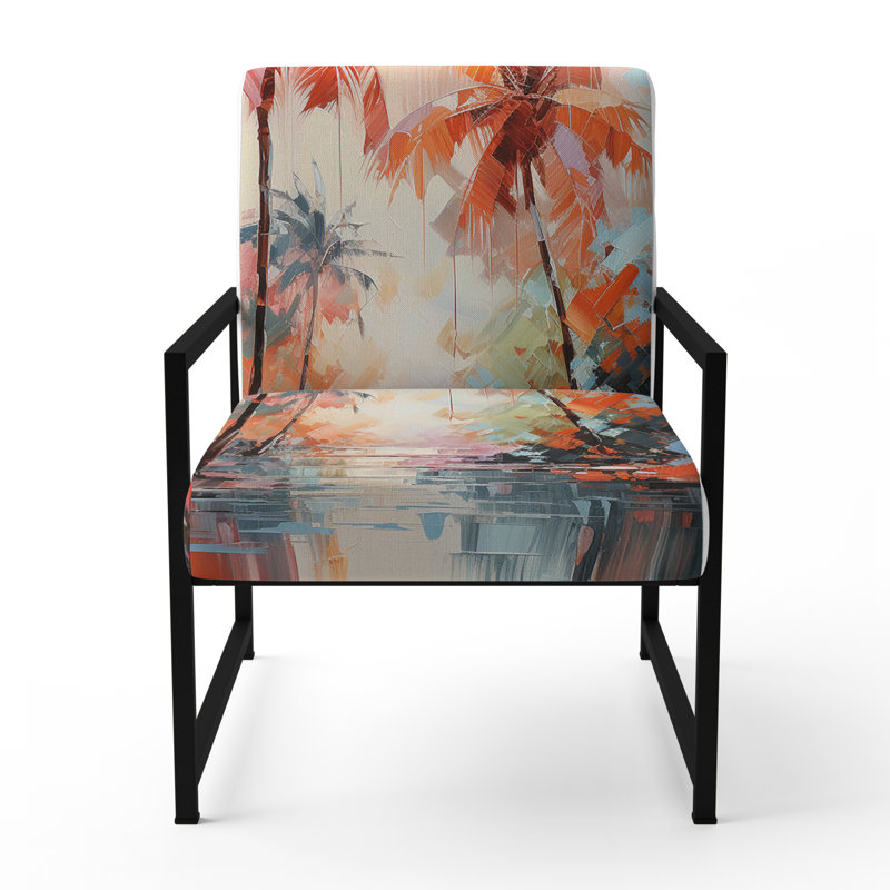 Davidenko - Chaise d'appoint rembourrée Palm Trees, Noir, noir, noir, noir