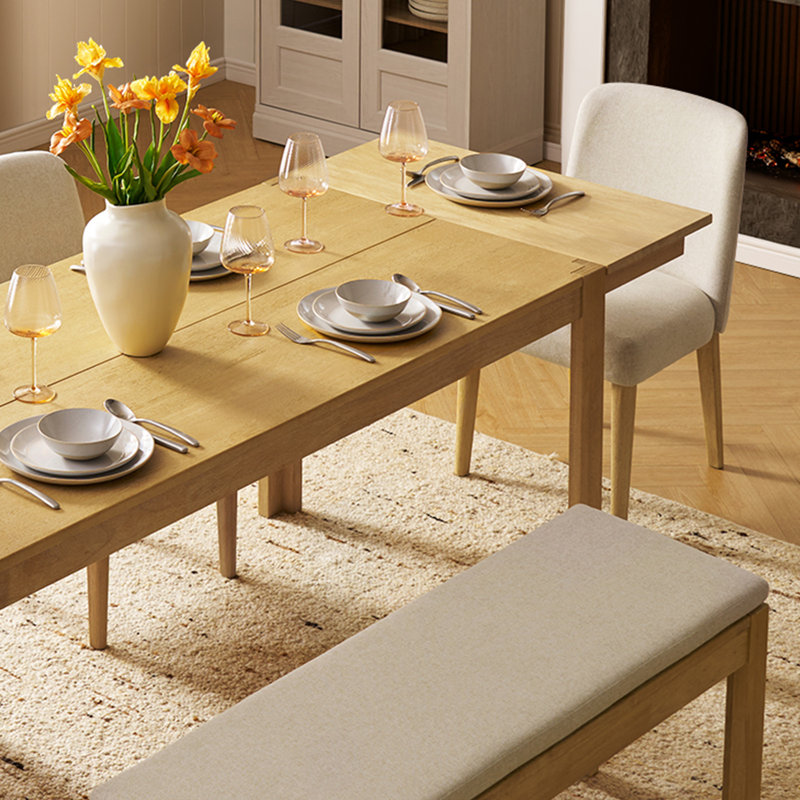 Logan Solid Wood 104" Extendable Dining Table, 29.9"H x 103.9"L x 31.5"W