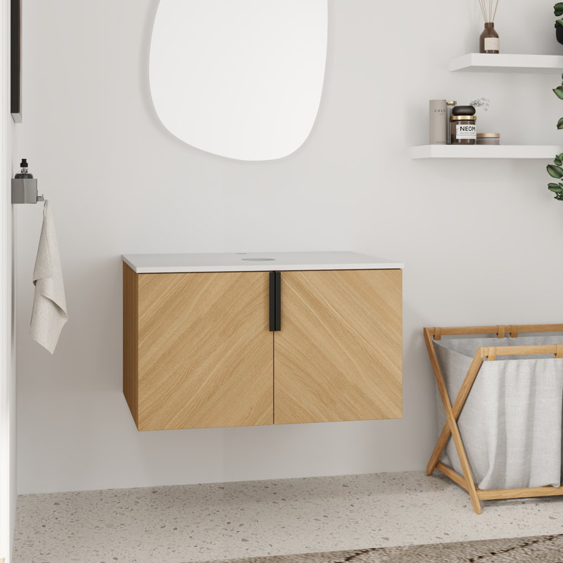 30'' Single Bathroom Vanity Base Only, Base Cabinet without Top in Beige