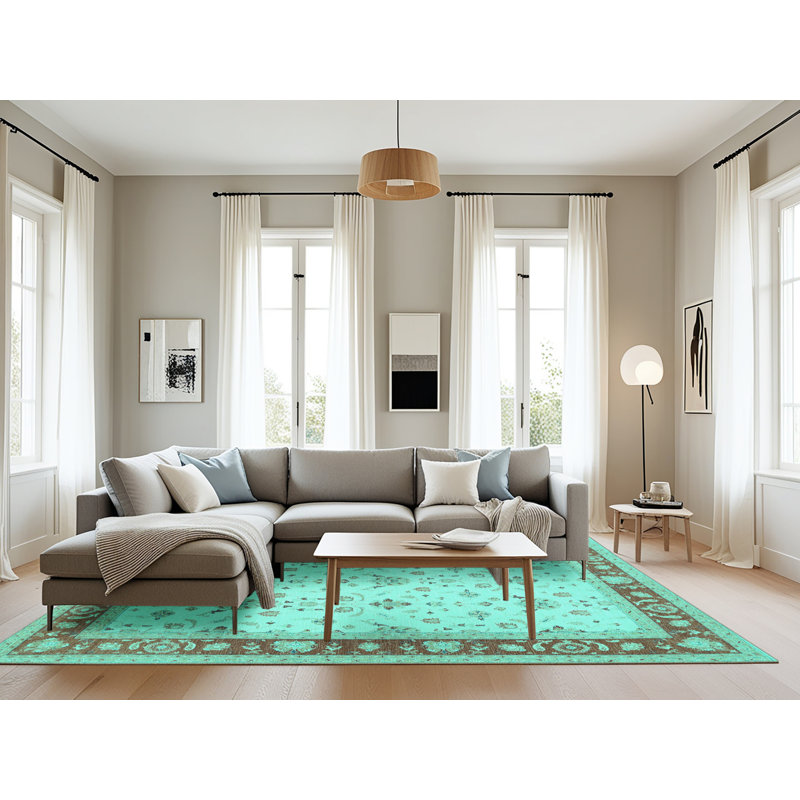 Tapis oriental bleu Aamenah, Rectangle 8 pi x 12 pi