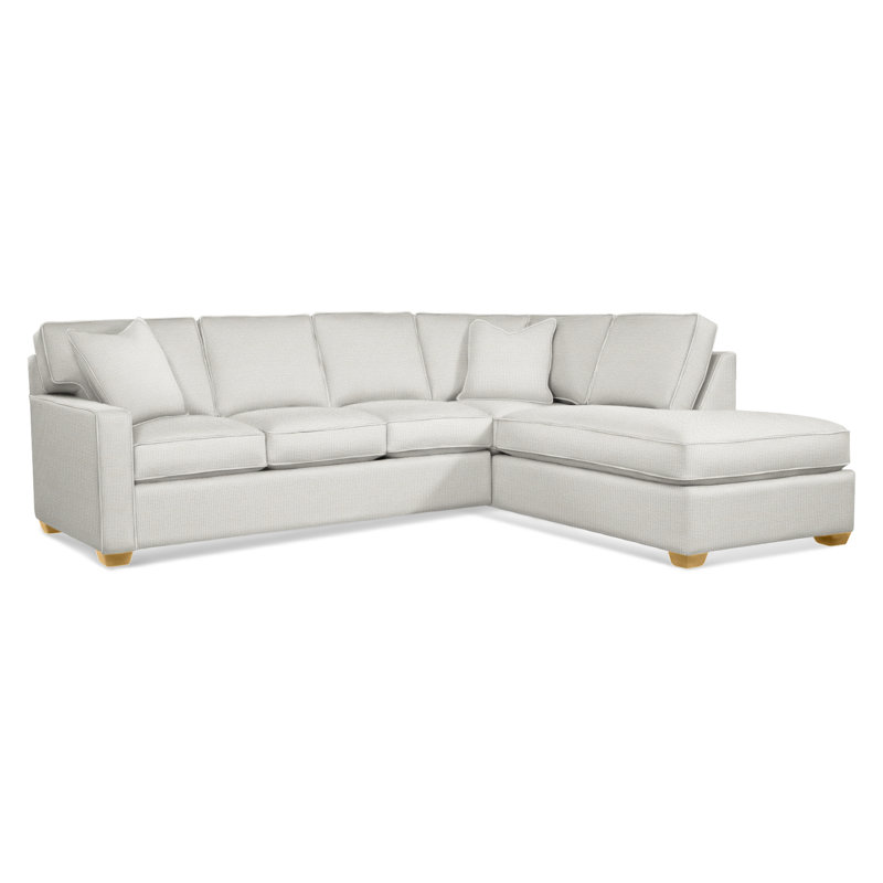 Ellora Upholstered Chaise L-Sectional, Right Hand Facing, Black Buffalo Check; 0120-81, Honey