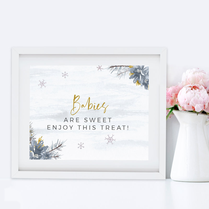 Aquarelle sans cadre, flocons de neige et fleurs grises