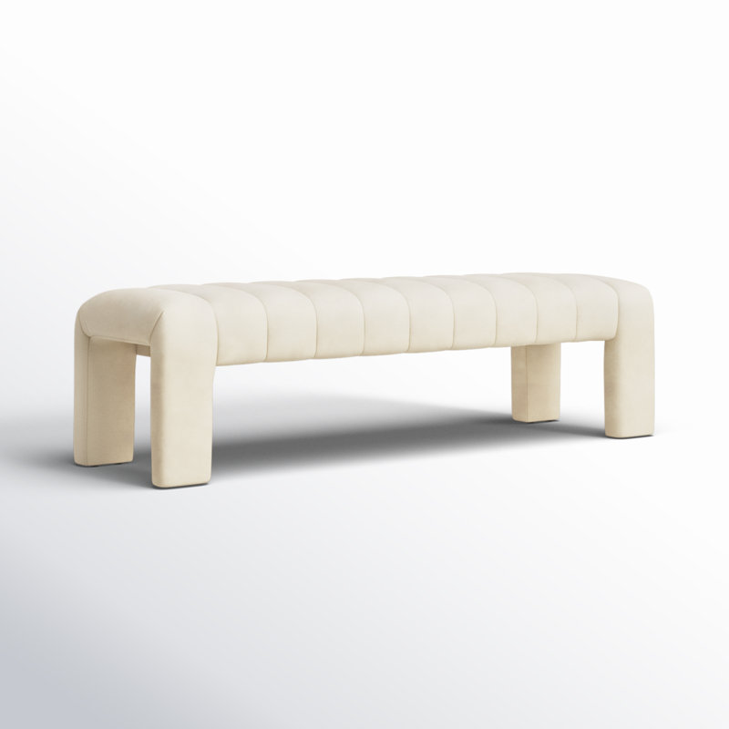 Bellisima Upholstered Bench, Cream Velvet
