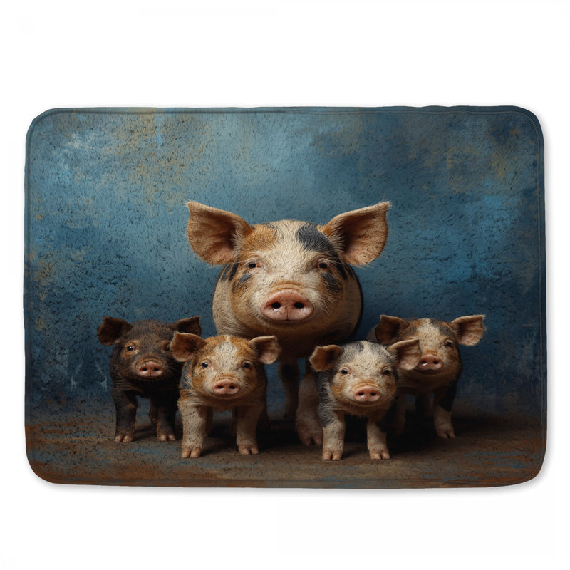 Tapis de bain cochon, 24 po L x 17 po L