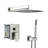10 Inch Square Dual Shower Head In Brushed Nickel - With -Balanced Valve, Rainfall And Handheld For A Refreshing Soothing Bath With Feature, 59" Hose Easy Installation-120951920