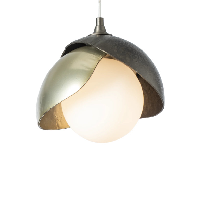 Brooklyn 1 - Light Single Globe Pendant, Dark Smoke, Modern Brass