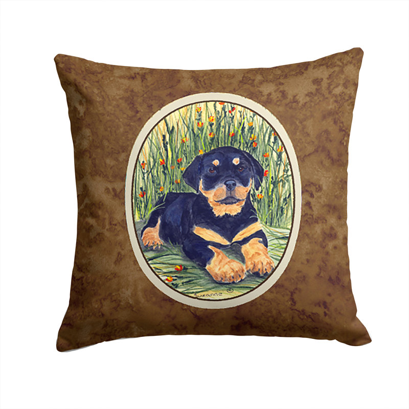 Coussin intérieur/extérieur brun rottweiler